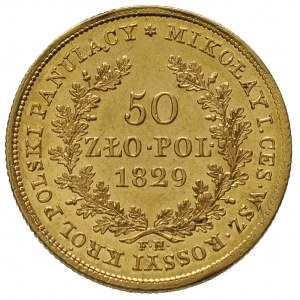 50 złotych 1829, Warszawa, złoto w odcieniu żółtym 9.78...