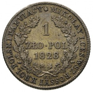 1 złoty 1828, Warszawa, Plage 71, Bitkim 997 R, rysy na...