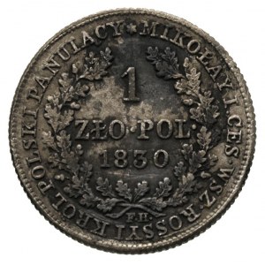 1 złoty 1830, Warszawa, Plage 73, Bitkin 999, nierównom...