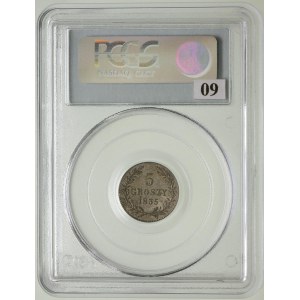 5 groszy 1835, Wiedeń, Plage 296, moneta w pudełku PCGS...