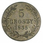 5 groszy 1835, Wiedeń, Plage 296, moneta w pudełku PCGS...