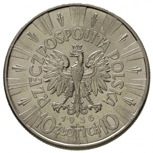 10 złotych 1936, Warszawa, Józef Piłsudski, Parchimowic...