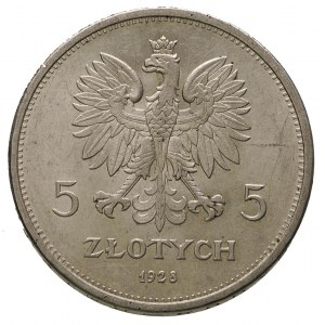 5 zlotych 1928, Warszawa, Nike, Parchimowicz 114.a, pię...