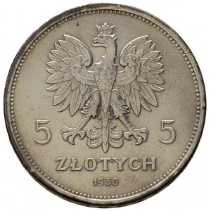 5 złotych 1930, Warszawa, Sztandar, moneta wybita głębo...