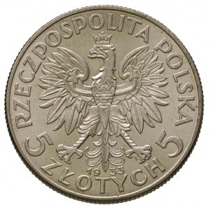 5 złotych 1933, Warszawa, Głowa Kobiety, Parchimowicz 1...