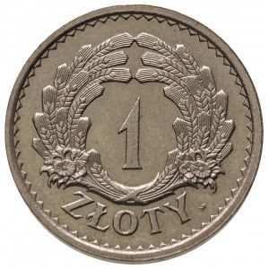 1 złoty 1928, bez napisu PRÓBA, na rewersie znak mennic...