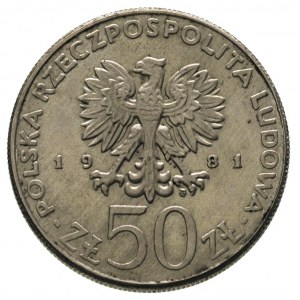 50 złotych 1981, Władysław Herman, miedzionikiel 11.55 ...