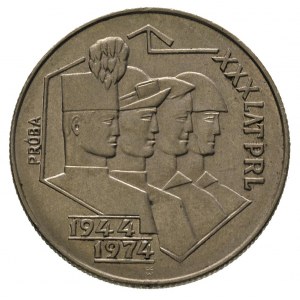 20 złotych 1974, XXX LAT PRL, na rewersie wypukły napis...
