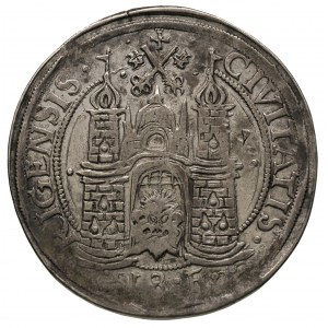 18 ferdingów 1573, Ryga, Aw: Duży herb Rygi i napis wok...