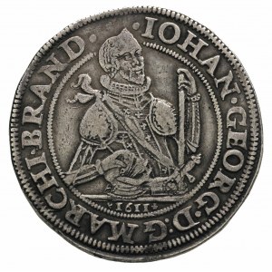 Jan Jerzy 1606-1621, talar 1611, Aw: Półpostać, niżej d...