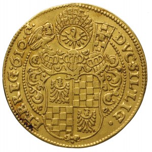 3 dukaty 1610, Złoty Stok, Aw: Dwie półpostacie i napis...