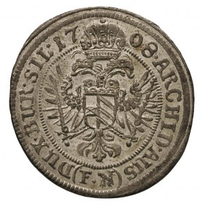 3 krajcary 1708, Wrocław, F.u.S. 789, piękny egzemplarz...