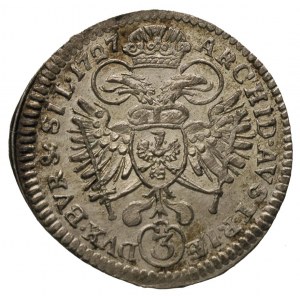 3 krajcary 1727, Wrocław, F.u.S. 894, ładne, nierównomi...