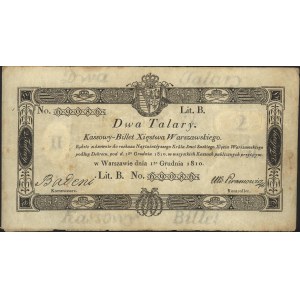 2 talary 1.12.1810, podpis komisarza: Badeni, Miłczak A...