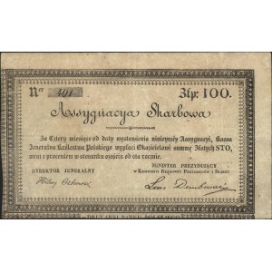asygnata skarbowa na 100 złotych z 1831 roku, Moczydłow...