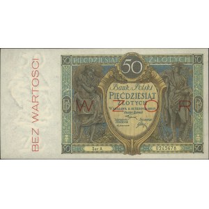 50 złotych 28.08.1925, WZÓR, seria A 0245678, Miłczak 6...