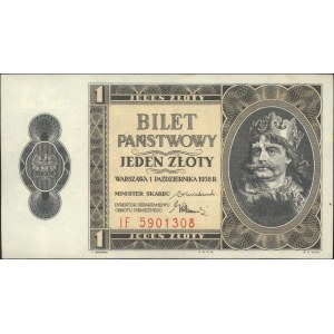 1 złoty 1.10.1938, seria IF, Miłczak 78b, Lucow 719 (R3...