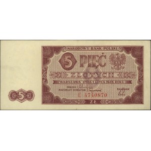 5 złotych 1.07.1948, seria E, Miłczak 135a
