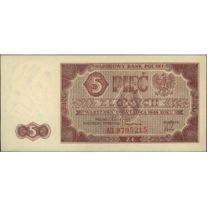 5 złotych 1.07.1948, seria AB, Miłczak 135b