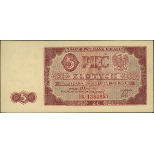 5 złotych 1.07.1948, seria BK, Miłczak 135c