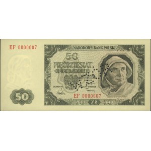 50 złotych 1.07.1948, seria EF 0000007, Miłczak 138h, p...