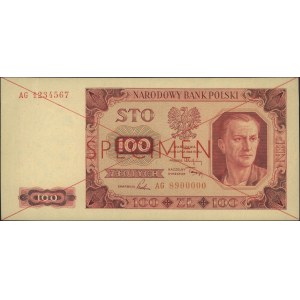 100 złotych 1.07.1948, seria AG 1234567 / AG 8900000, S...