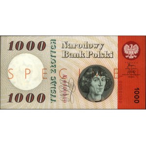 1.000 złotych 29.10.1965, seria A 0000000, SPECIMEN, na...