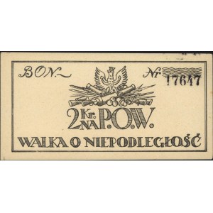 Polska Organizacja Wojskowa - bon na 2 korony /1918/, L...