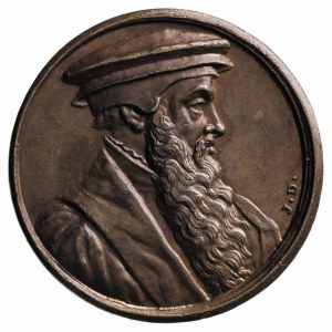 Jan Łaski medal autorstwa Jean Dassier’a, Aw: Popiersie...