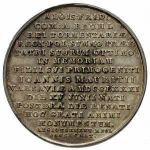 medal na pamiątkę narodzin syna Fryderyka Alojzego Bruh...