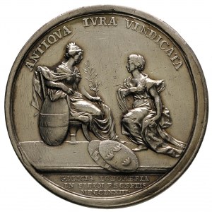 Józef II i Maria Teresa - medal autorstwa  Krafta, hołd...