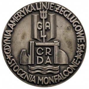 Wodowania statku M/S Piłsudski - medal autorstwa W. Jas...