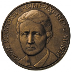 Maria Skłodowska-Curie - medal projektu J. Aumillera 19...