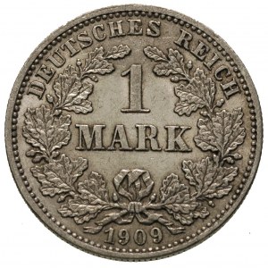 1 marka 1909 / J, Hamburg, J. 17, bardzo rzadka