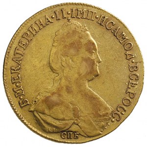 10 rubli (imperiał) 1783 СПБ ТI, Petersburg, złoto 12.8...