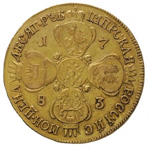 10 rubli (imperiał) 1783 СПБ ТI, Petersburg, złoto 12.8...