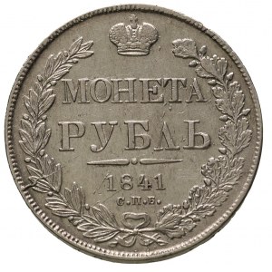 rubel 1841 НГ, Petersburg, odmiana z napisem na rancie ...