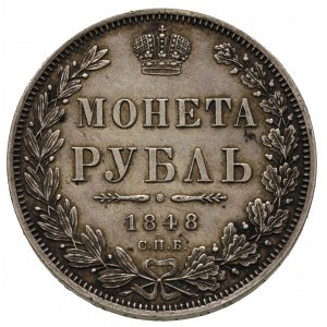 rubel 1848 HI, Petersburg, Bitkin 218, patyna
