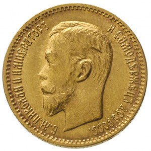 5 rubli 1909 ЭБ, złoto 4.30 g, Kazakov 360, wyśmienite,...