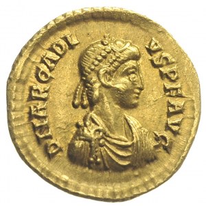 Arkadiusz 383-408, solidus 383-388, Tesaloniki, Aw: Pop...