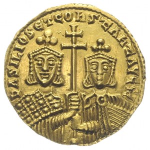 Bazyli I i Konstantyn 868-879, solidus 868-879, Konstan...