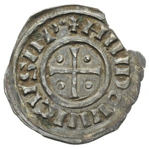 Ludwik I Pobożny 814-840, denar, mennica Wenecja, Aw: K...