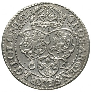 szóstak 1599, Malbork, odmiana z małą głową króla