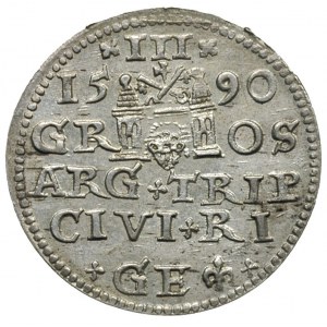 trojak 1590, Ryga, awers Iger R.90.1.c, rewers Iger R.9...