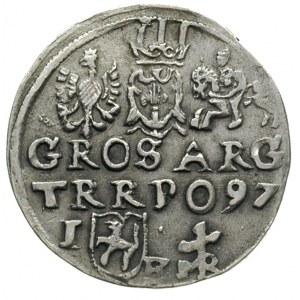 trojak 1597, Lublin, na dole litery MR bez obwódki, Ige...