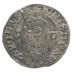 1 öre 1597, Sztokholm, Ahlström 17, bardzo ładne, patyn...