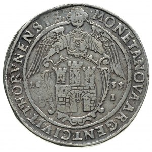 talar 1635, Toruń, srebro 28.42 g, Dav. 4374, T. 8, pat...