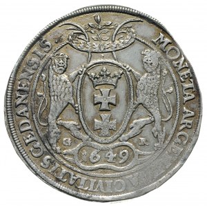 talar 1649, Gdańsk, odmiana z dużą głową króla, srebro ...