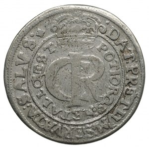 tymf 1663, Lwów, bez liter A-T po bokach tarczy herbowe...