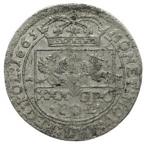 tymf 1665, Bydgoszcz, wąska korona na awersie i płaska ...